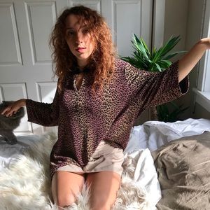 vintage faded oriental cheetah top